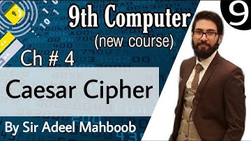 Caesar cipher class 9 in hindi/urdu | 9th computer new book chapter 4