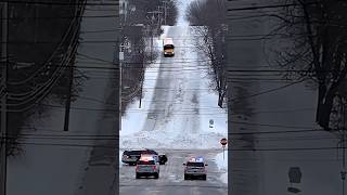School Bus Hits Icy Hill — Then a Water Main Explodes Below 😮🚨