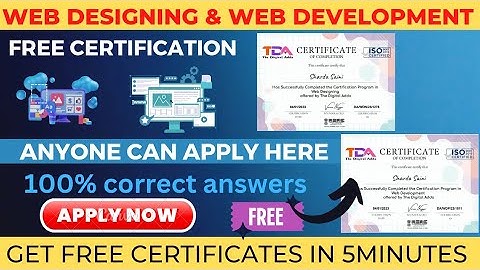 Free Web Designing Certification | Web Development Free Certification |Free Certificate Get in 5mins