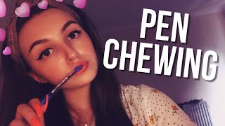 Chewing on a pen and having a casual chat - ASMR