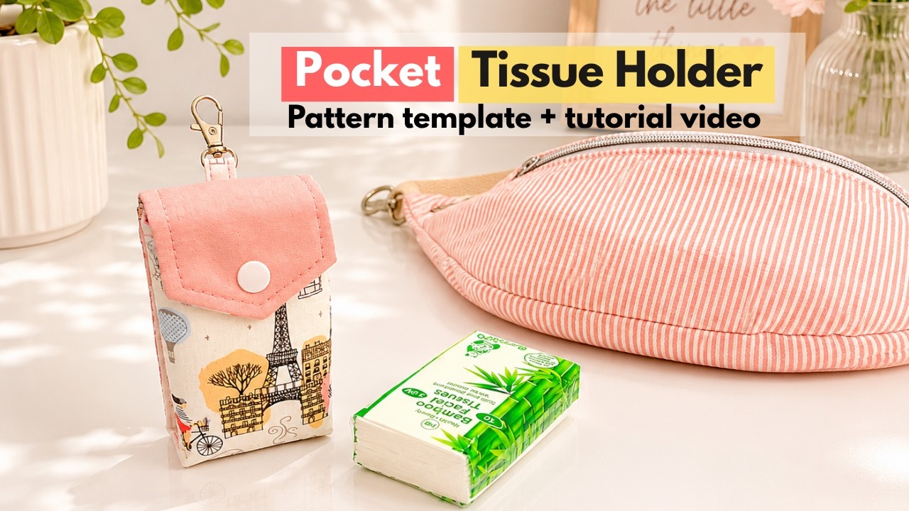 DIY Pocket Tissue Holder Keychain Sewing Tutorial for beginner | Mini ...