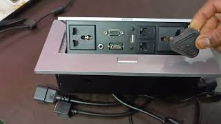 TECHUT HYDRAULIC 10 MODULE POP UP BOX FOR CONFERENCE TABLE #pop up box #cable cubby