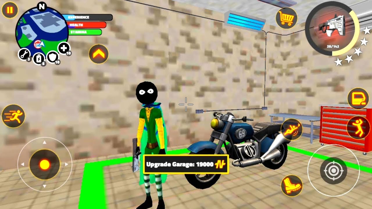 Stickman Superhero | Stickman Garage 19000 With New Bike | Stickman All Town Police Robot Manage