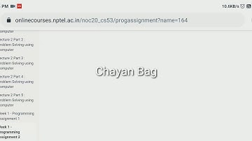 NPTEl | An Introduction To Programming Through C++ | Assignment 1 Programming 2 | 2020