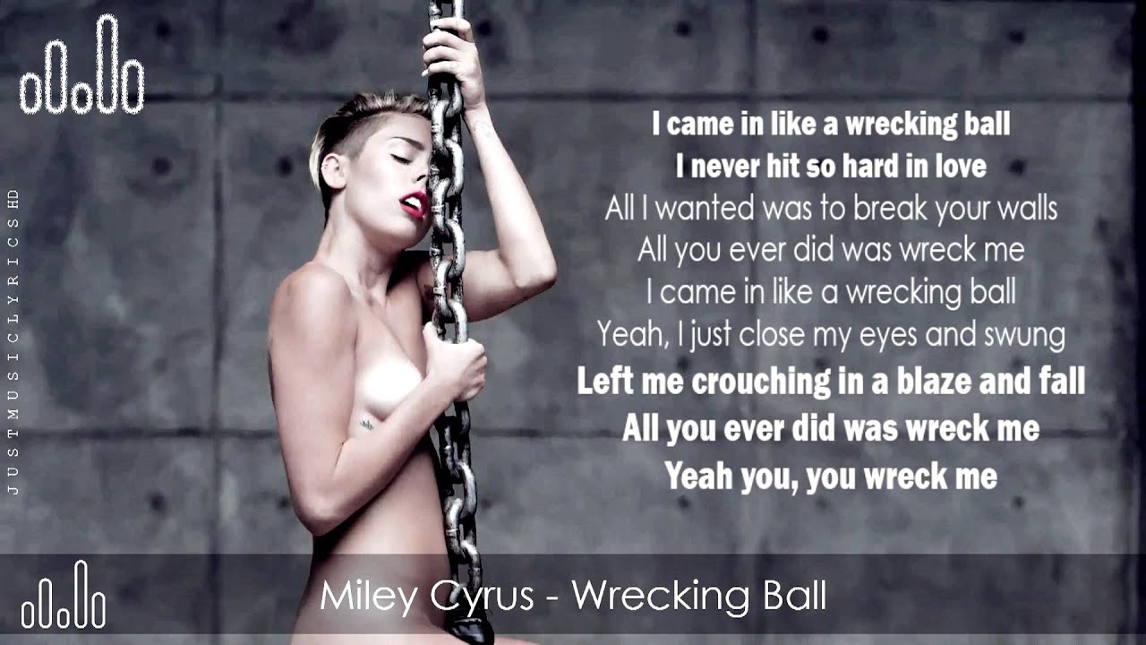 Miley Cyrus - Wrecking Ball - Lyrics HD - YouTube.