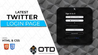 Create Latest 2024 Twitter Responsive Login Page Using HTML CSS | Login Form