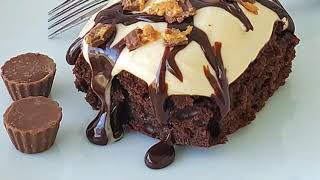 Chocolate Peanut Butter Poke Cake