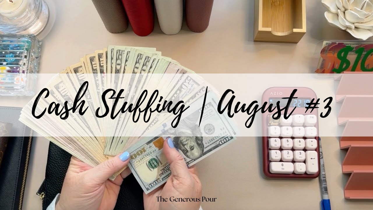 August #3 Cash Stuffing | $2,378 | Credit Card Unstuffing, Leftover Games & Peach Fizz Mocktail 🍑