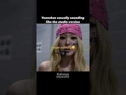 Yoonchae singing “Pinky Up” live backstage