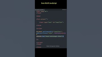 Belajar JavaScript Pemula: Menangani Event Blur untuk Validasi Input Cepat