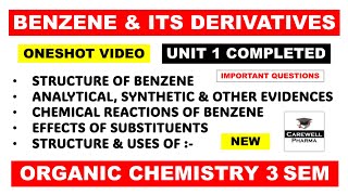 Unit 1 POC 2 Complete | Benzene and Its Derivatives | Pharmaceutical Organic Chemistry 3rd Semester