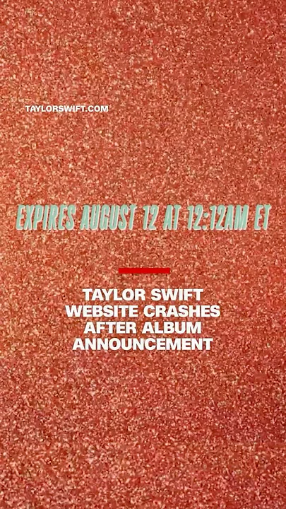 Taylor Swift website crashes after album announcement