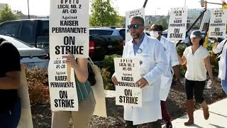 75,000 Kaiser Permanente workers in 5 states take to picket lines Wednesday