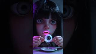 🧟‍♀Doll eating asmr 🍊🍗 #asmr #satisfying #horror #cutehorror #viral