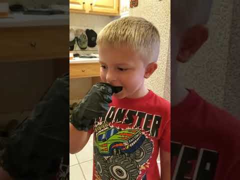 6 year old Owen asked to do the one chip challenge