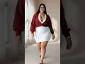 Plus Size Burgundy Cropped Cardigan & White Knit Mini Dress | Cozy Curvy Fall Look 🍷🤍