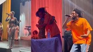 J. Cole surprises Ari Lennox with a performance at her show in London during “Shea Butter Baby”