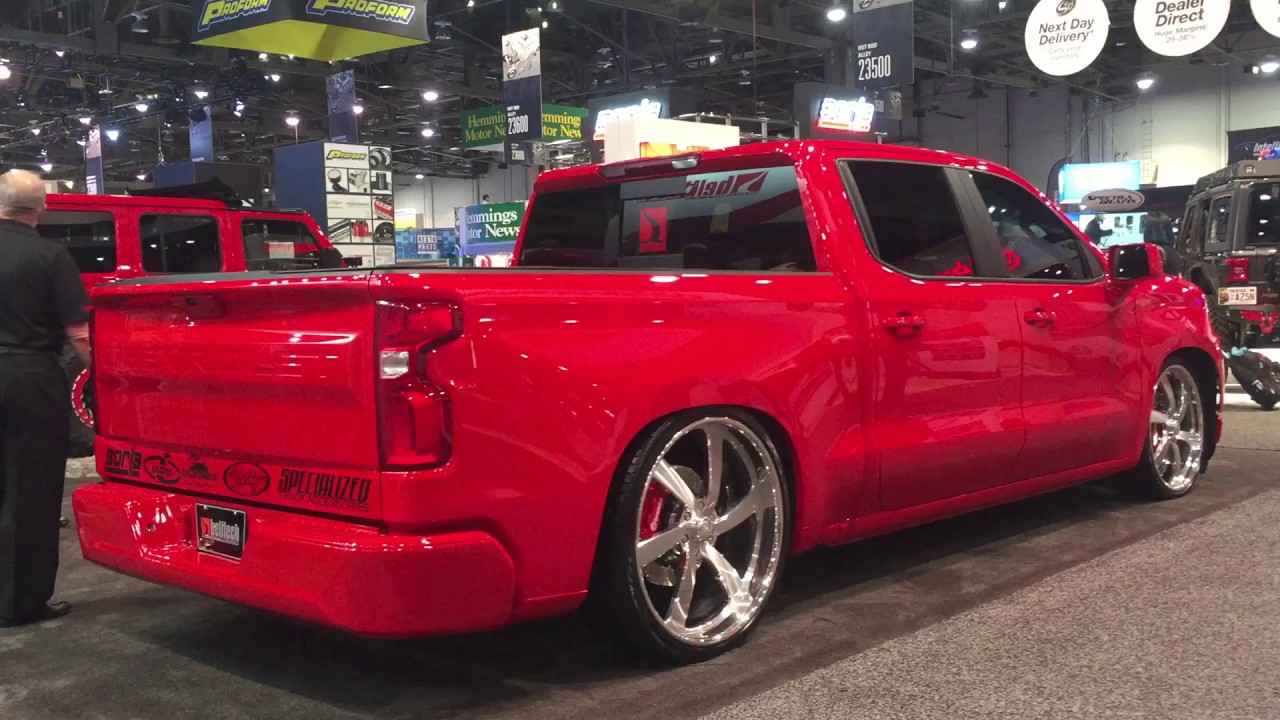 2019 Chevy Silverado lowered with Belltech sport suspension stagger fit