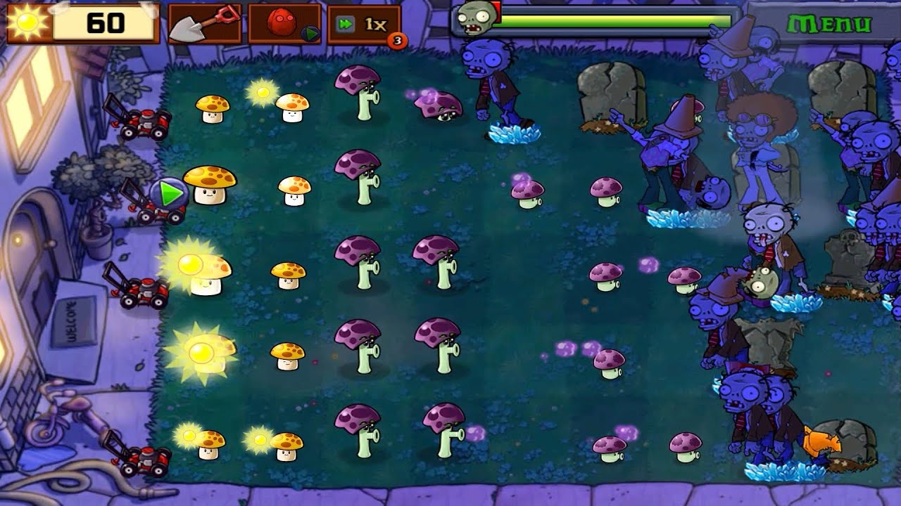 Plants vs Zombies Night Mode 🌙 | Zombies Won’t Stop! Mushroom Defense 😱🍄