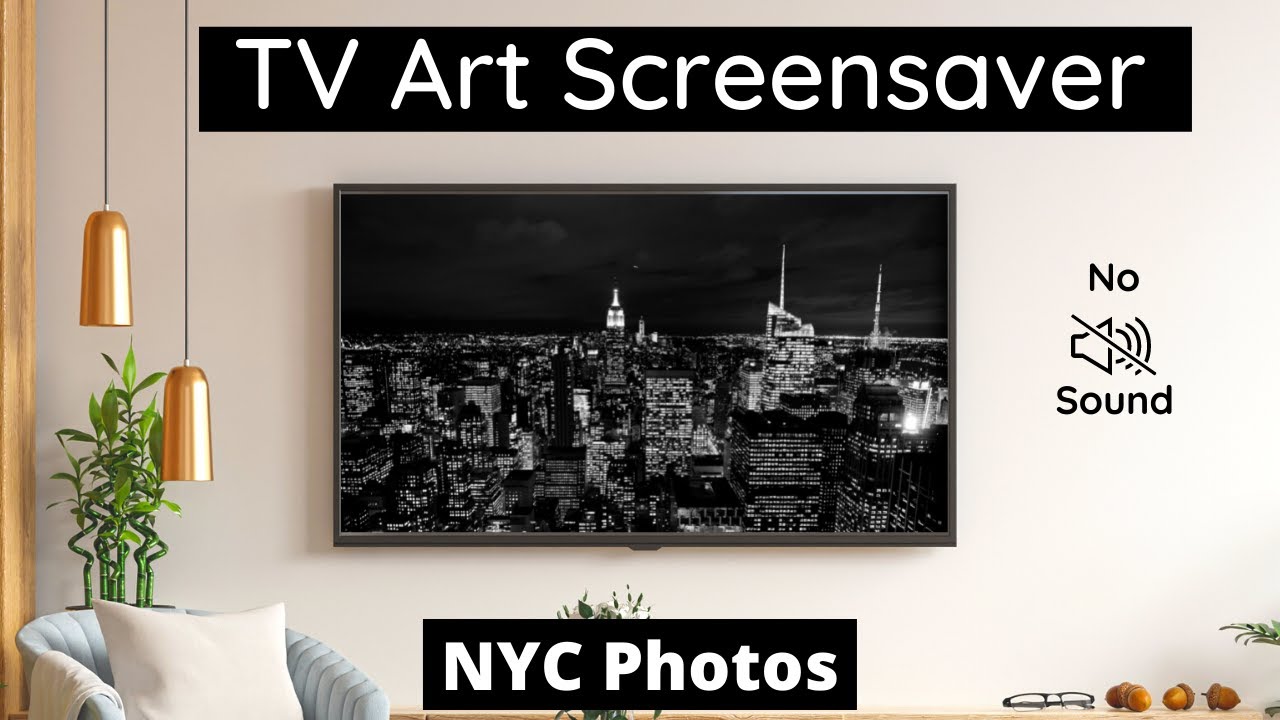 Black & White NYC Skyline Art Screensaver | One Image | Turn Your TV Into Wall Art | 1 Hr | No Sound