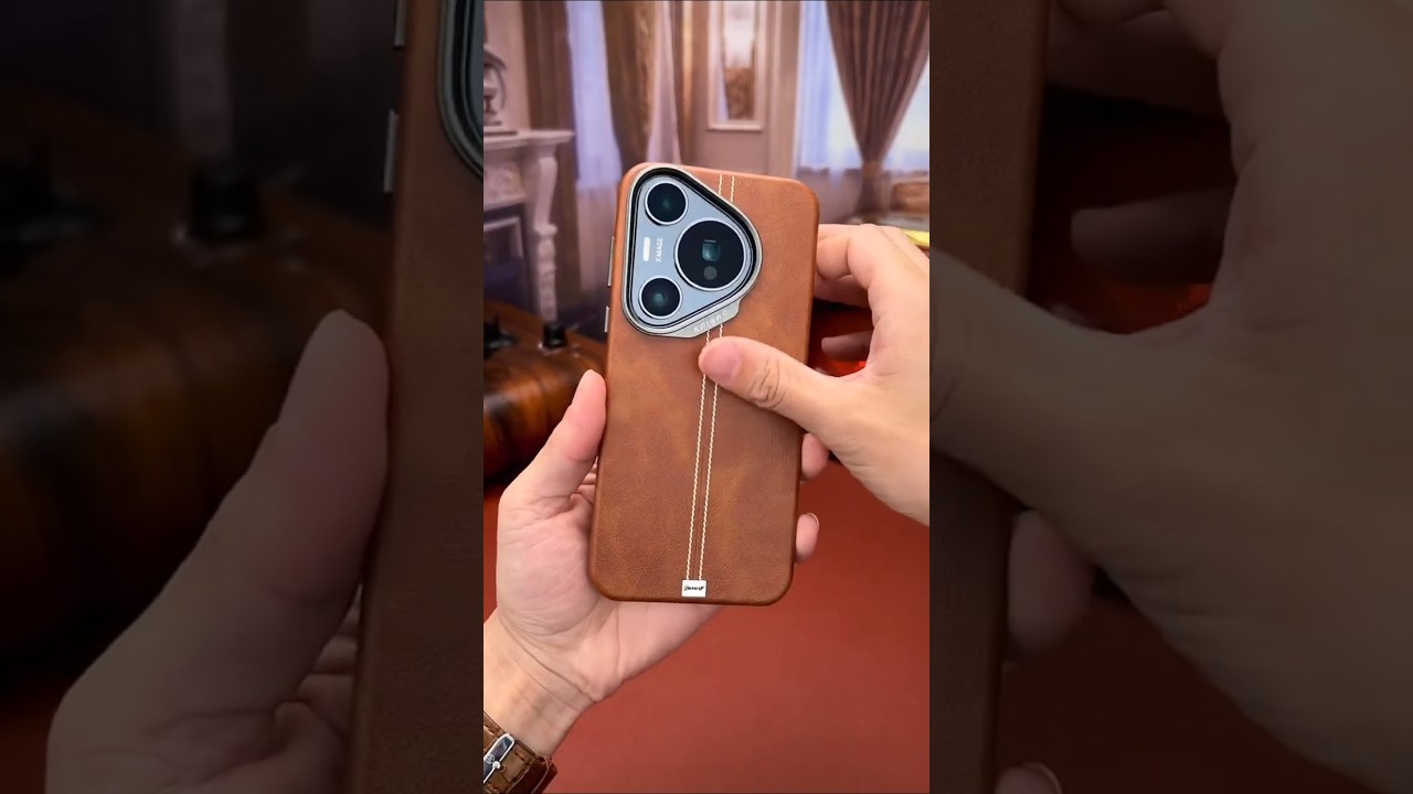 Huawei pura70 Retro leather mobile phone case combined with metal elements shows you light luxury