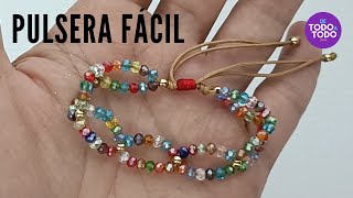 ➡️Tutorial pulsera de HILO y cuentas o BALINES [ FÁCIL y SENCILLA] DIY Bisutería artesanal.