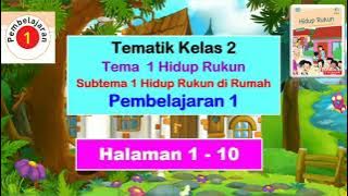 Kelas 2 Tema 1 Subtema 1 Pembelajaran 1 hal. 1 - 10 Hidup Rukun di Rumah (Pembahasan Materi)