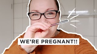 WE'RE PREGNANT ... Raw Live Pregnancy Test Reaction \/\/ Telling My Husband \& Family - Pregnant at 40