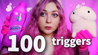 АСМР 💗 100 розовых триггеров 🌸 ASMR 100 pink triggers  in 10 min FOR TINGLES 99,9% 💗