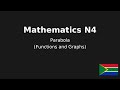 Mathematics N4 Parabola (Functions and Graphs) @earthlyteachings