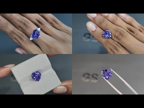 Tanzanite heart shape 4.70 carats, Tanzania Video  № 1