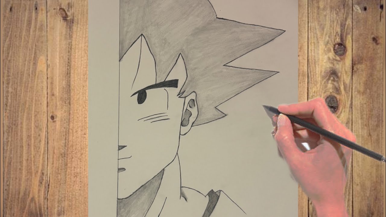 Goku easy anime drawing |step by step goku drawing | easy anime sketch goku