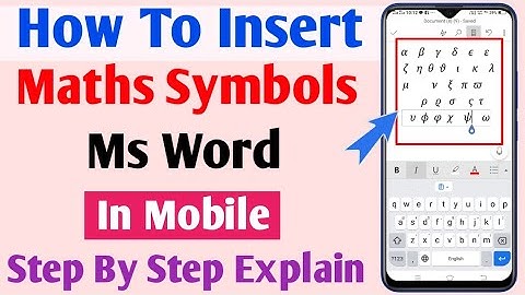 maths Symbols insert ms word in mobile | how to add mathematical symbols Ms Word In Mobile |