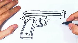Cómo dibujar una Pistola Paso a Paso | Dibujo de Pistola