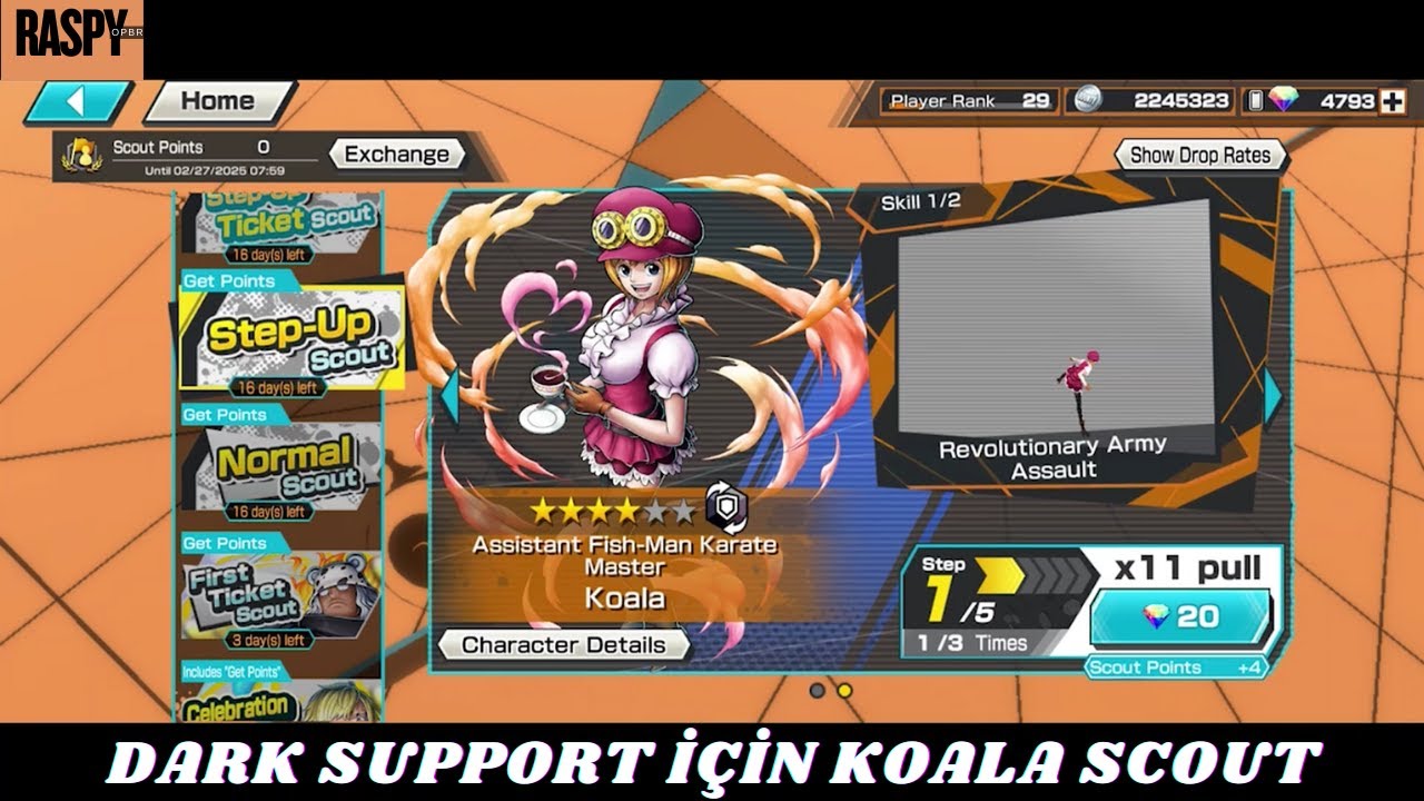 Dark Support İçin Koala Scout l One Piece Bounty Rush l OPBR