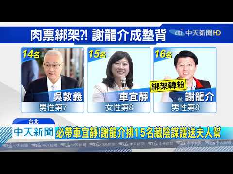20191119中天新聞　淪吳墊背「像肉票綁架」　謝龍介忍辱續留不分區