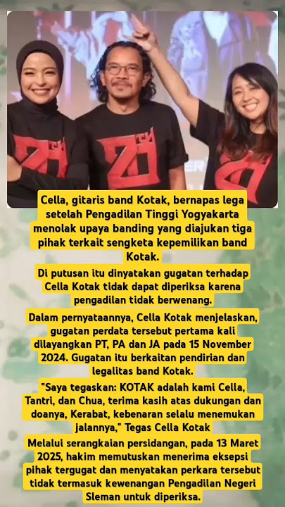 Band Kotak Tetap Dimiliki Cella, Tantri dan Chua #artist #kotak #trending #shorts