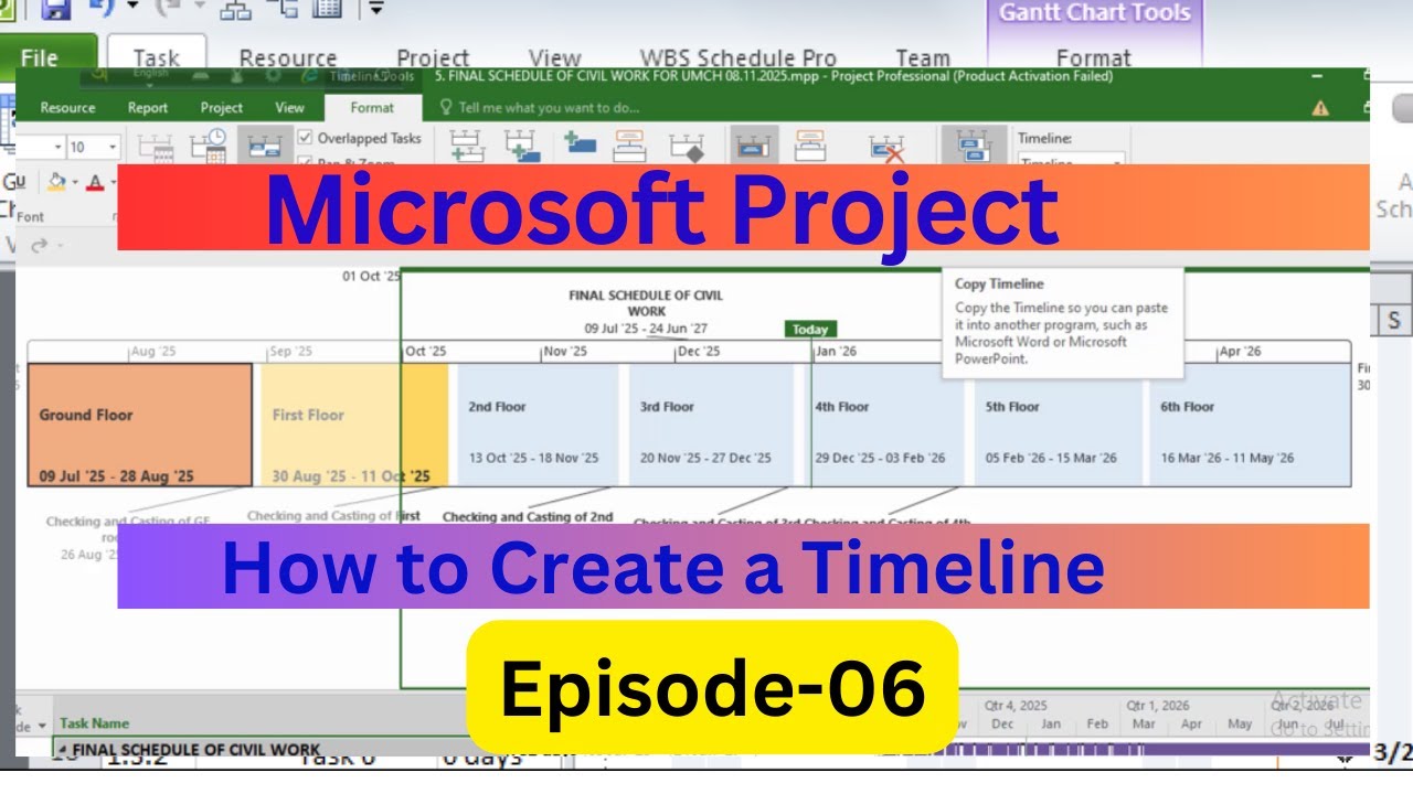 How to Create a Timeline in Microsoft Project in Bangla for Beginners ...