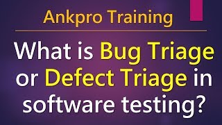 Manual testing 46 - What is bug triage or defect triage? What is bug triage or defect triage meeting Profile