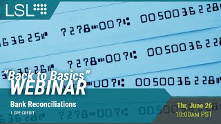 Back to Basics | Bank Reconciliations