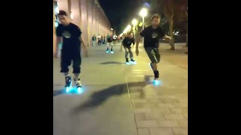 Fothon Wheels (LED Wheels) on inline skates - Ruedas Fothon Demo