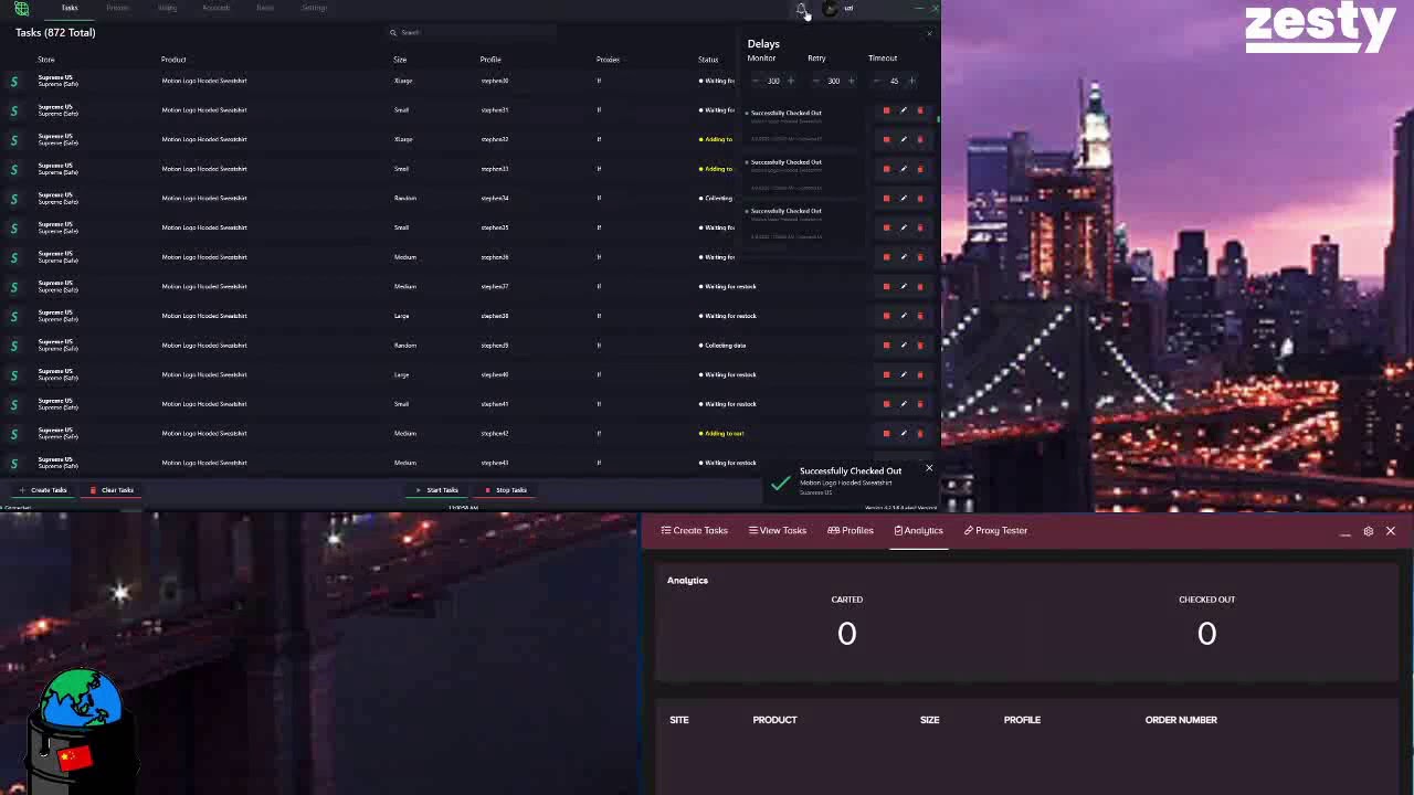 Supreme Motion Logo Hoodie Live Cop w/ Cybersole (8 Black/White Hoodies)