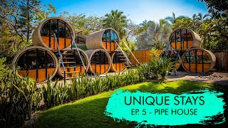We SLEPT In A PIPE!! Pipe House - Playa Grande, Costa Rica 🇨🇷 - Unique Stays Ep. 5