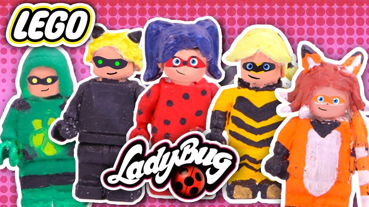 LEGO: 🐞 LADYBUG, 🐾 CAT NOIR, 🦊 RENA ROUGE, 🐝 QUEEN BEE, 🐢 CARAPACE  -Transformaciones Fantásticas - YouTube