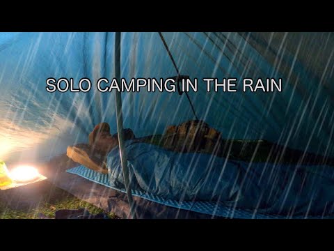雨のソロキャンプ｜暖かい快適なテントでリラックス-ASMR