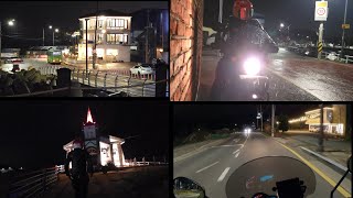 Motorbike tour to tiny Catholic church / scary dark road / rainy fishing village / South Korea