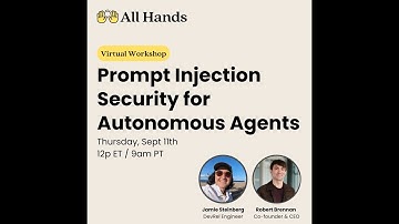 Prompt Injection Security for AI Agents Webinar by OpenHands