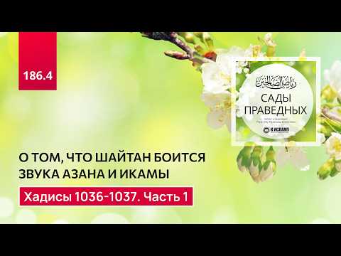 186.4 Сады праведных. О том, что шайтан боится звука Азана и икамы. Хадис 1036-1037. Часть 1