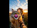Best Friends Forever | Lion & Cat Take the Ultimate Sunset Selfie