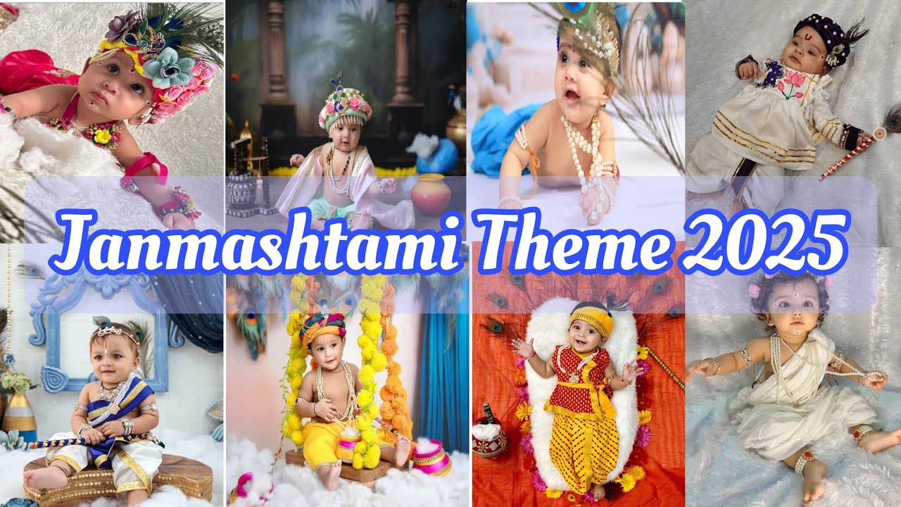 Krishna theme baby photoshoot ideas 2025। Janmashtami special baby photoshoot। Diy baby photoshoot 